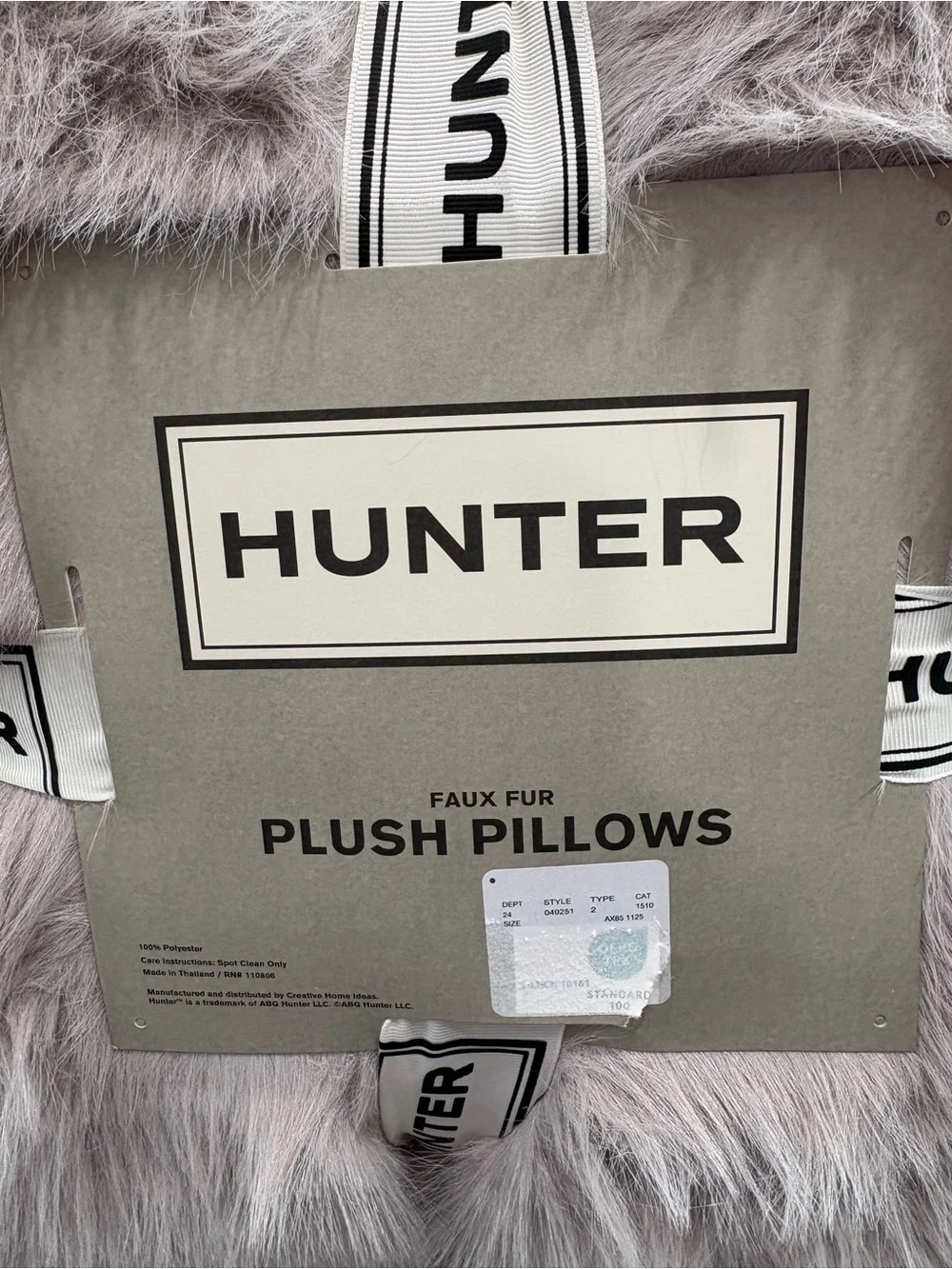 NWT Set of 2 Hunter™ Home Faux Fur Plush Pillows - 20x20